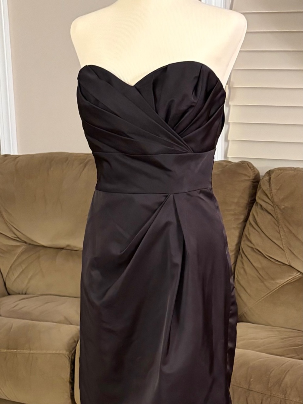 Arden B Black Satin Midi Skirt